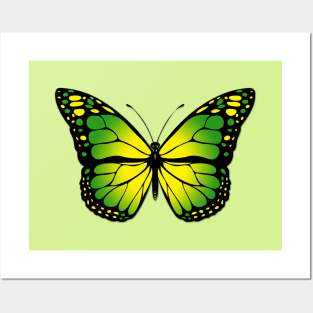 Green butterfly Posters and Art